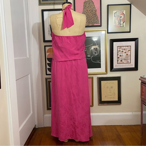 Tommy Bahama paradise found silk pink halter top maxi wrap skirt set sz 16 $225 - Picture 5 of 9
